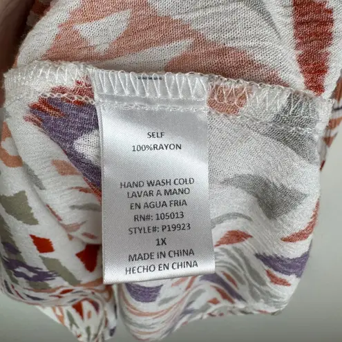 Andree by Unit Andree‎ by Unit Modern Abstract Blouse Size 1X Long Sleeve Lightweight Artsy thumbnail 9