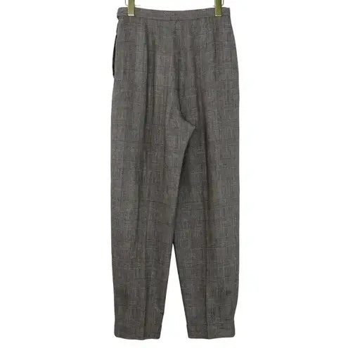 Vintage Valerie Stevens Black And White Houndstooth Plaid Trousers Pants Size 10