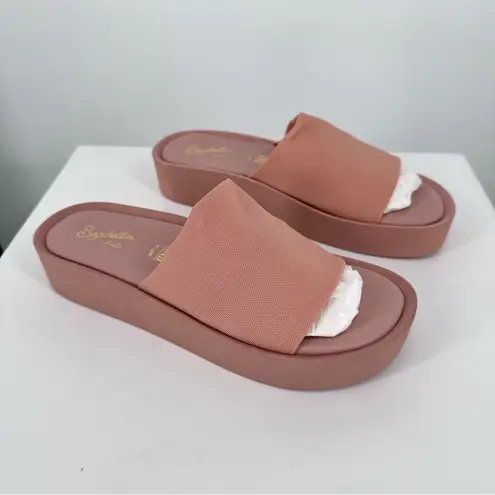 Seychelles Catamaran Blush Platform Sandals size 9 Slip On Fabric Solid