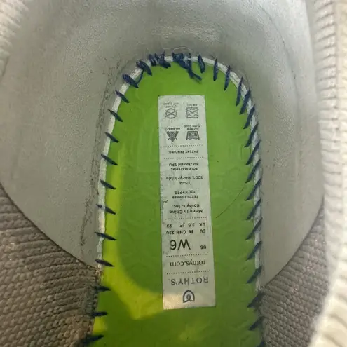 Rothy's Sneakers Lace Up Knit Lowtop Flat Shoes Biscuit Tan Beige US 6