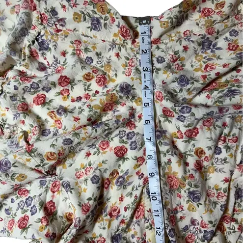 Vintage 90s Adjustable Cream Floral Hippie Cottagecore Flower Pattern Ro… Pink Size 20W