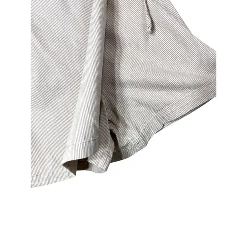 Fashion Bug Vintage Skort Size 10 Striped Mini Wrap Beige White Tie Detail