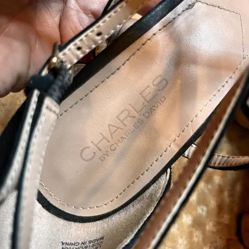 Charles by Charles David Black Block Heel Platform Strappy Sandal SZ 10 HOCO