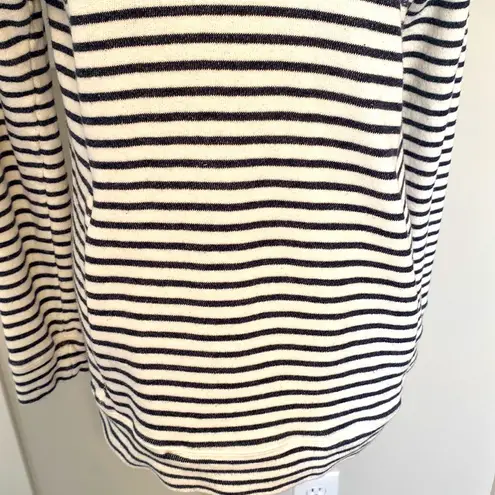 J.Crew || White/black striped hoodie with pockets