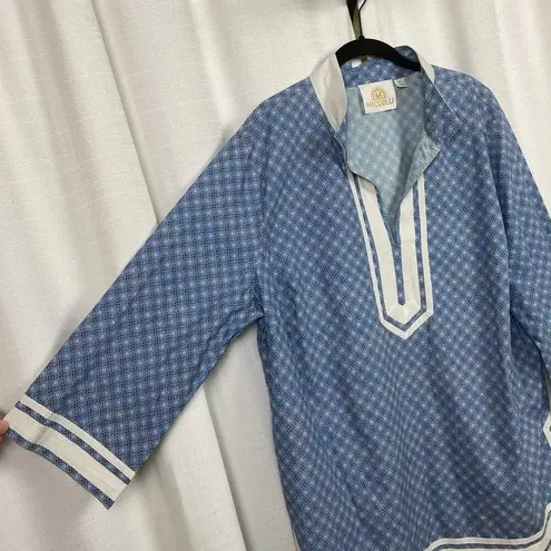 NicoBlu Cotton Capri Tunic in Blue Vietre Porcelain Print Sz.2X