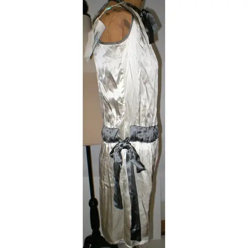 &merci Womens 2 NWT New Italy Designer Merci Silk Dress 38 IT Belt Sleeveless Tan Gray