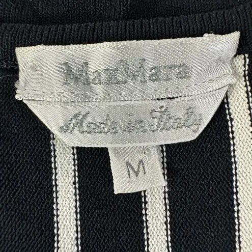 Max Mara Womens Size M Made In Italy Black & White Striped Tank Designer