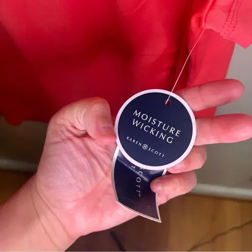 Karen Scott NWT Peach Orange Scoop Neck Short Sleeve T-Shirt XL Moisture Wicking