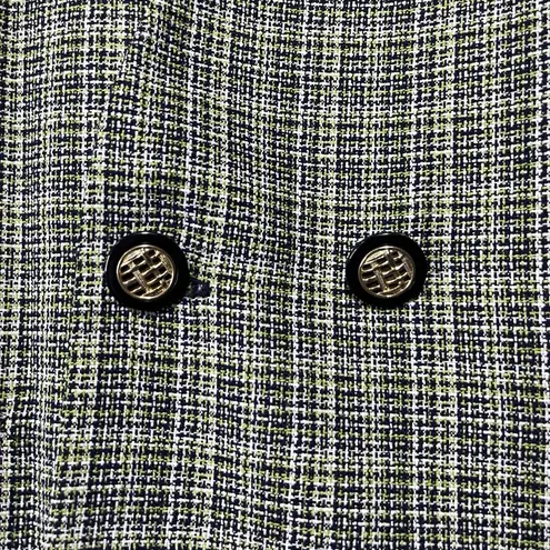 Vintage 18W J.G. HOOK 2 Piece Suit 80's | Jacket & Pleated Skirt Plaid Tweed Black