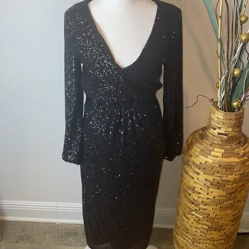 Betsey Johnson  Sequin Dress Size  Glamorous Black Sequin Dress