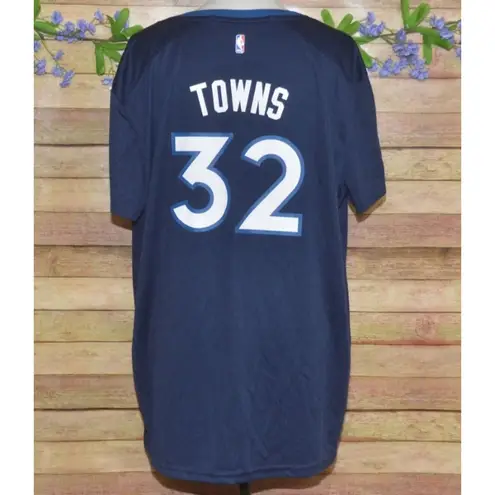 Fanatics Womens Blue Minnesota Timberwolves Towns #32 Jersey Shirt Top Size 2XL