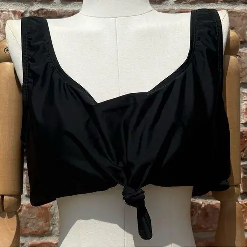 Black Sleeveless Tie Front Crop Swim Top / 3XL / Excellent condition Size undefined