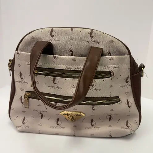 Baby Phat Vintage Logo Satchel Bag Brown Beige Y2K Purse