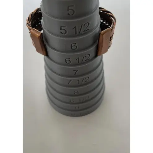 Vintage Handmade Copper Braided & Twisted Cuff Bracelets Heavyweight Sz 6.5 Brown