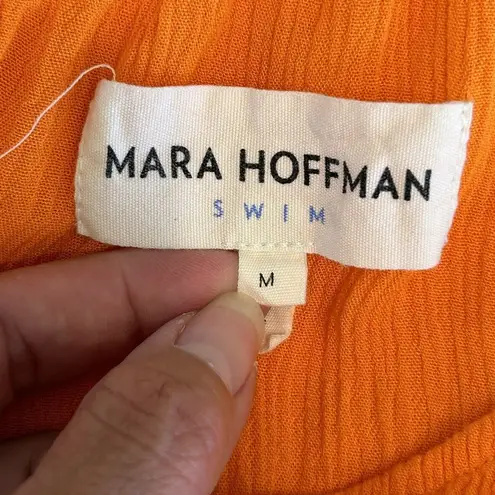 Mara Hoffman Vibrant Orange Vera One Shoulder Maxi Dress Bright Resort Size M