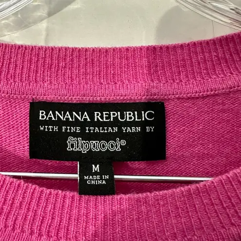 Banana Republic  Filpucci Italian Yarn Pink Sweater Cashmere Merino Wool Medium