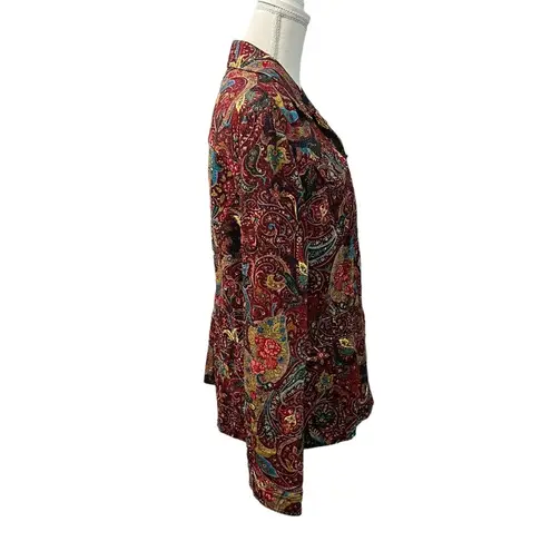 Coldwater Creek Paisley Tapestry Lined Blazer Jacket Sz M