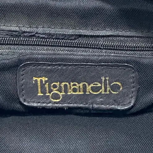 Tignanello Leather Backpack Crossbody Bag in Black