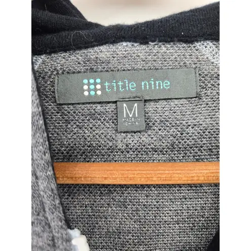 Title Nine Women's Gray Black White Geometric Print Zip Up Hoodie Jacket Medium
