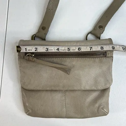 ALLSAINTS Spitalfields Hera Crossbody Bag Leather Distressed Gray Adjustable