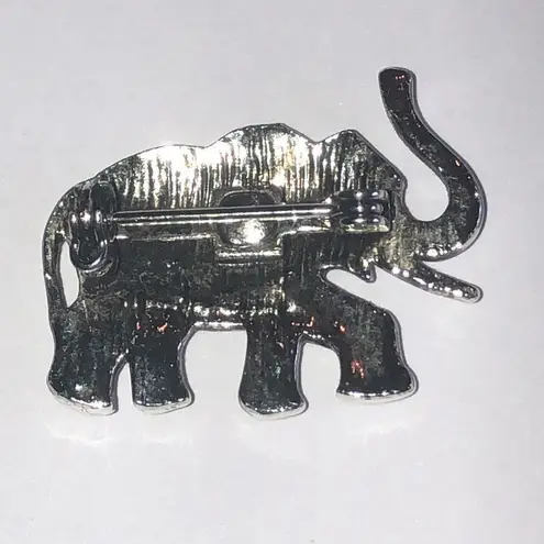 Silver Tone Studded Elephant Brooch Scatter Pin
