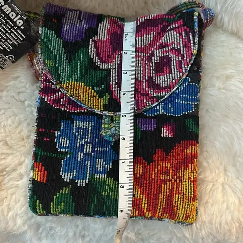 Unique Batik Embroidered Floral Crossbody Bag Red