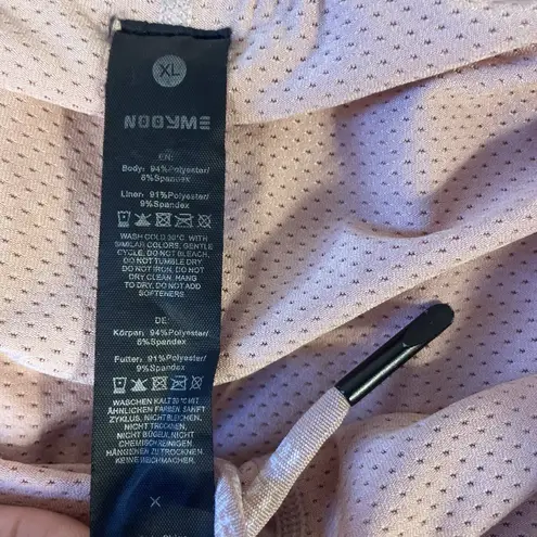 NOODME Women's XL Running Shorts Blush Pink Lined Zip Pockets High Rise Stretch