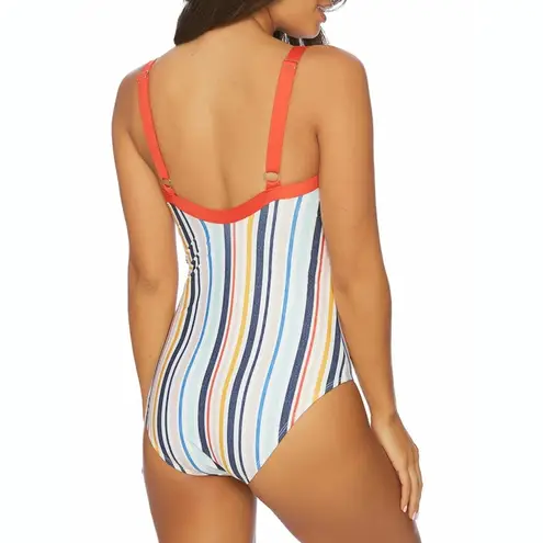 Splendid New!  Women's Gray Malin Collab Stripe One-Piece Swimsuit Bathing Suit