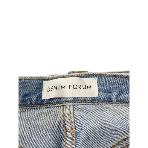 Denim Forum The Farrah High Rise Wide Leg Jeans Blue Size 32L Aritzia Y2K School
