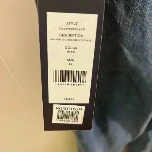 Veronica Beard NWT Mia High Rise Pleated Wide Leg Jeans Vintage Globetrotter 26