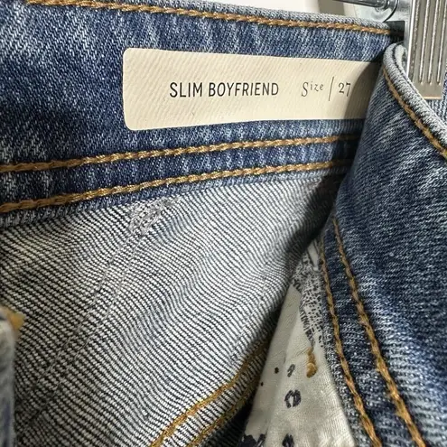 Anthropologie Pilcro Embellished Slim Boyfriend Jeans Women's Sequins Blue Sz 27