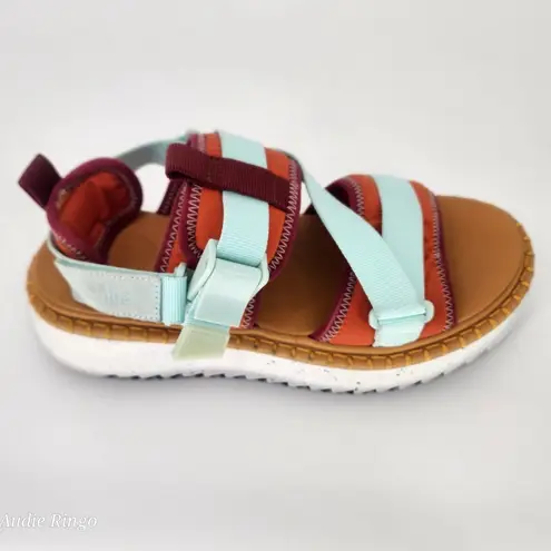 Chloé Lilli Multi-Strap Platform Sandals Orange/Teal EU 38 (US 7.5–8)