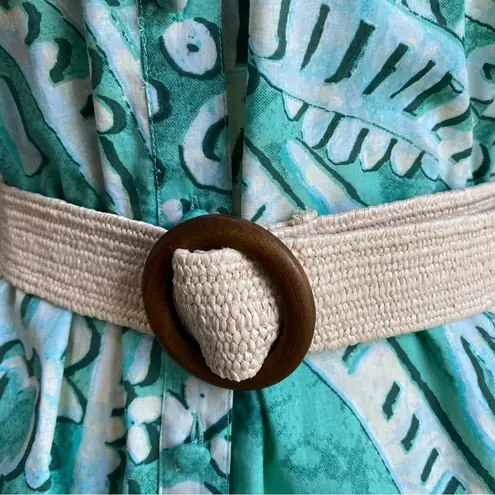 River Island Paisley belted shirt dress in green