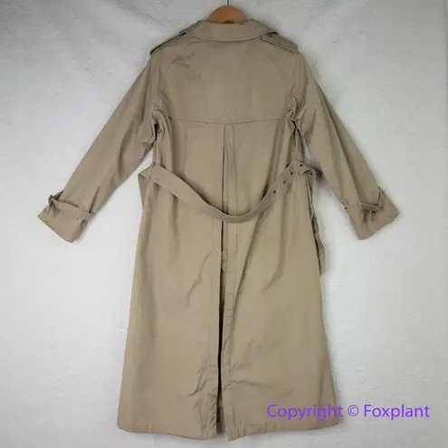 Vintage Charles Klein *flawed" womens trench coat double breasted, size 6 Brown