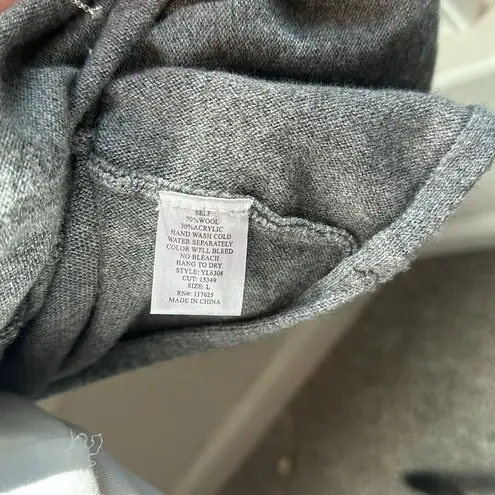 YA Los Angeles Wool Blend Open Hoody Cardigan, Grey, Size Large, EUC