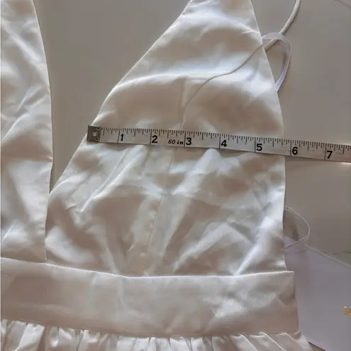 Lulus Elegant real love White satin Sleeveless Maxi Dress size S