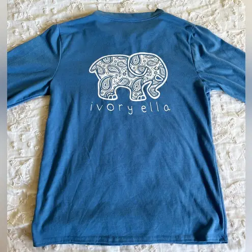 Ivory Ella  XS Blue Long-Sleeved T-Shirt with Pocket