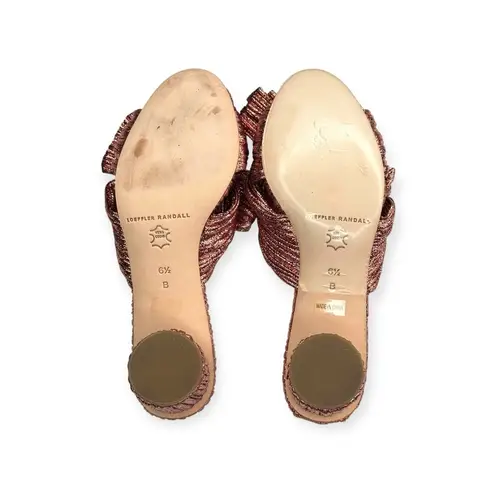 Loeffler Randall new š’€Emilia Pleated Bow Mule Heel š’€Metal Rose PlissĆ© š’€ 6.5M