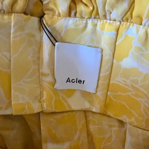 Acler Bustier Lemon Foral top $420 NWT size 4 Yellow