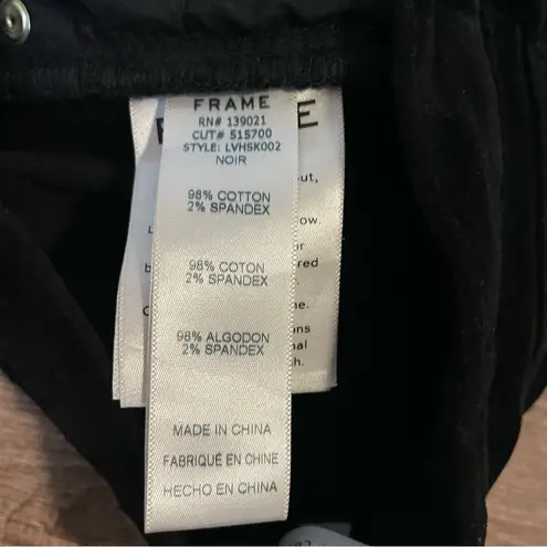 Frame Le High Skinny Velvet Black Pants Size 25