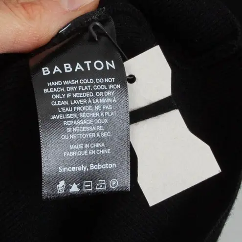 Babaton NWT Womens Bogart Turtleneck Knit Sweater Dress Size L Black Minimalist