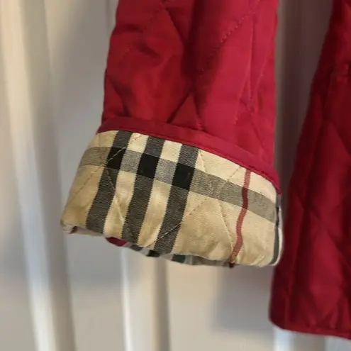 Burberry  LONDON Women’s Red Diamond Quilted Jacket Size S
