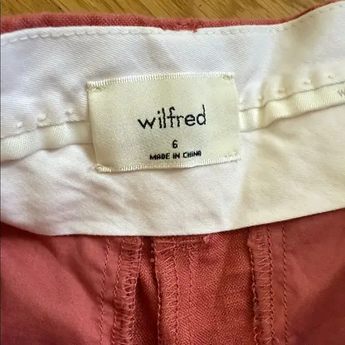 Wilfred Aritza Women's Pink Mauve organic Linen Chino Shorts size 6 High Waist