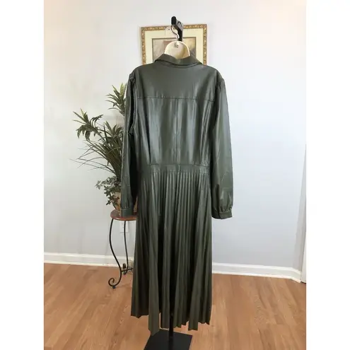 Scoop Women Skirt Dress XL Utility Green Long Sleeve Collared Open Mob Wife