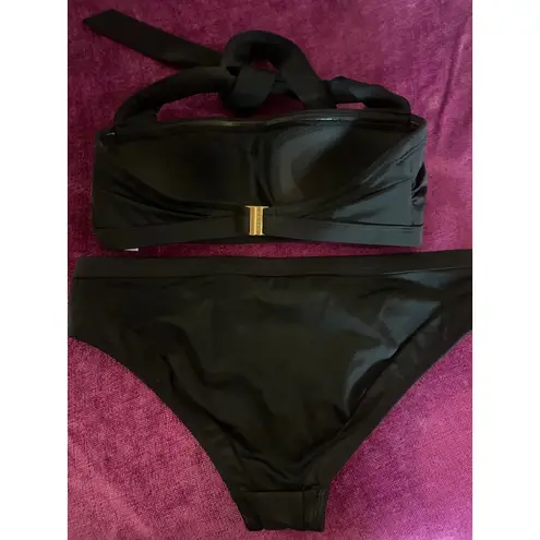 BODEN Santorini Bikini Set Two Piece Swimsuit Size 6 and 4 Black Small S Halter - Image 4