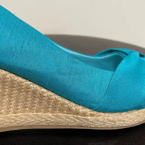 Life Stride Ronda Turquoise Silk Wedge Espadrille
