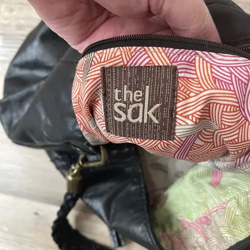 The Sak  Black Leather Boho Hobo Shoulder Bag Purse