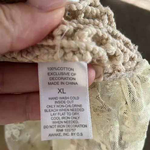 Awake Bohemian Macrame Cardigan with beads and lace