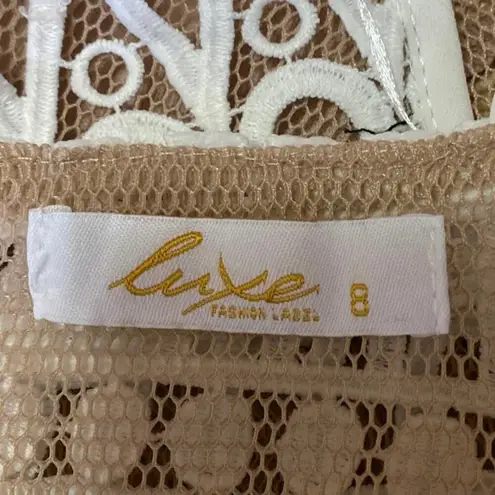 Luxe White Lace Embroidered Sleeveless Boho Cami Camisole Tank Crop Top Size 8