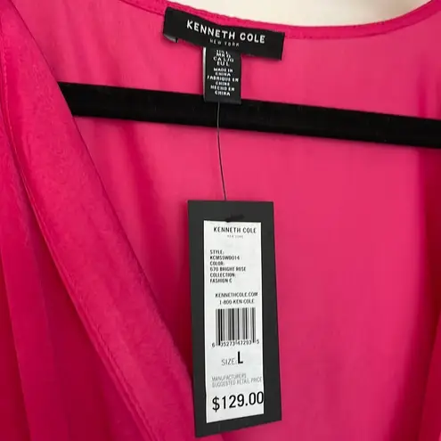 Kenneth Cole  womens Pink wrap dress in size L NWT